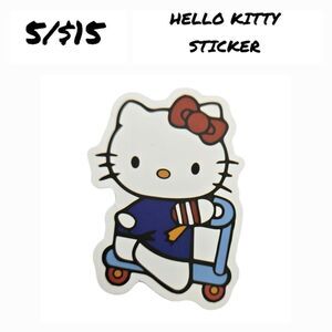 Hello Kitty Sticker Self-Adhesive Laptop Water Bottle White Cat Bow Scooter Blue